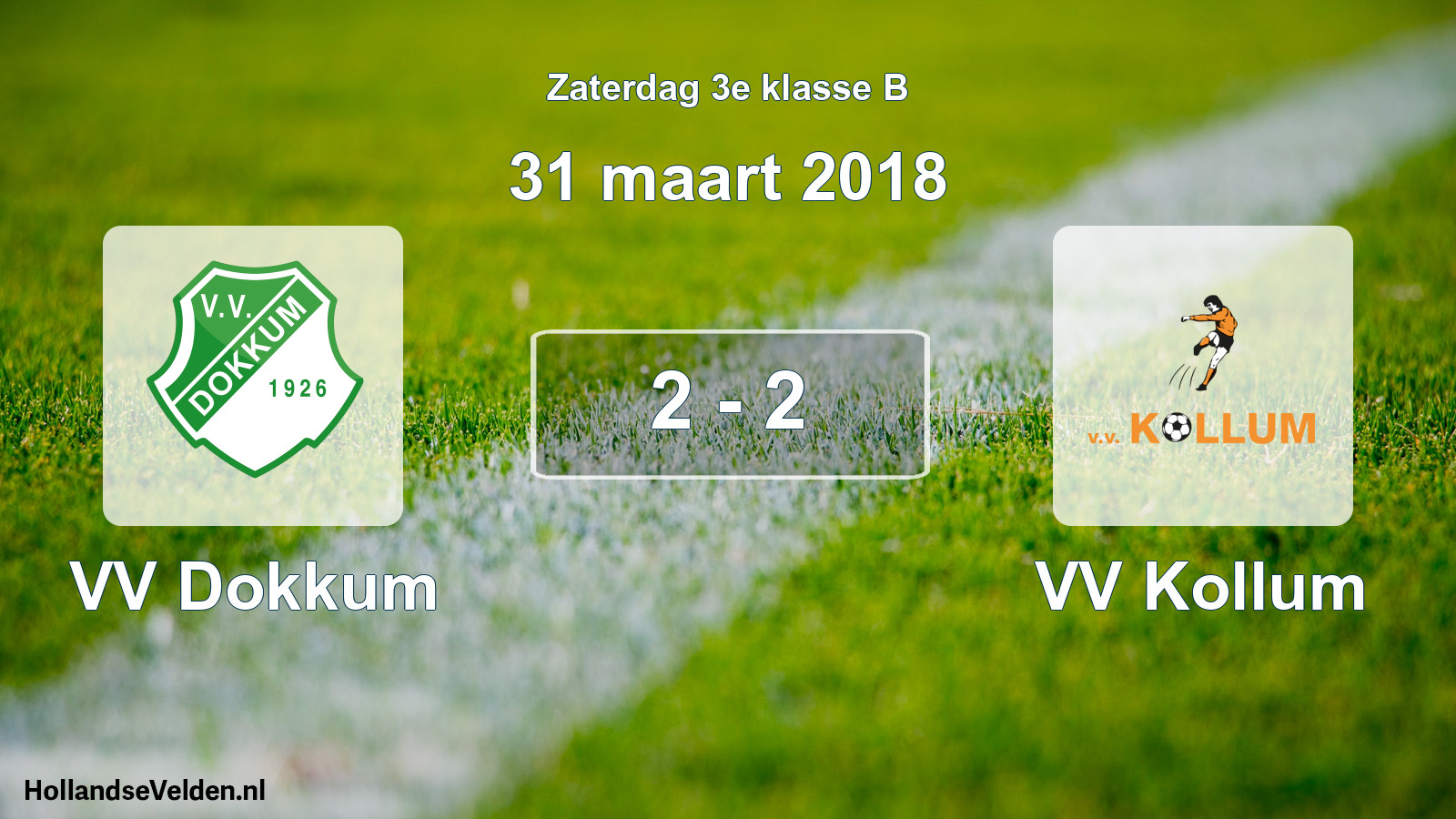 Total number of matches played: VV Dokkum - VV Kollum 2 - 2 (31 March 2018)
