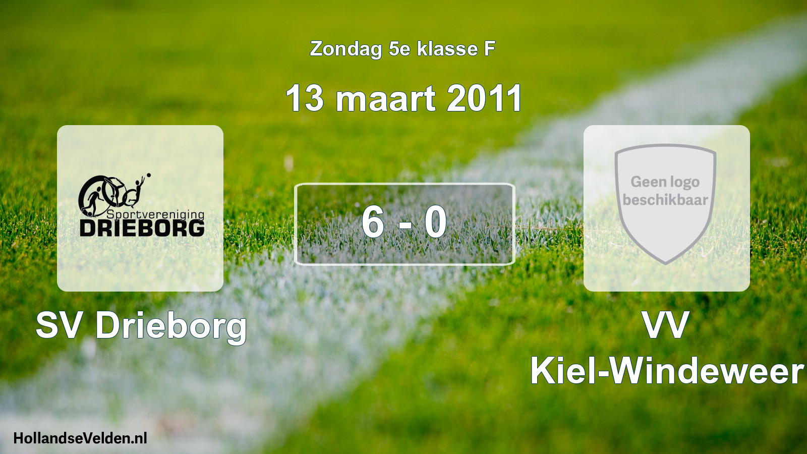 Total number of matches played: SV Drieborg - VV Kiel-Windeweer 6 - 0 (13 March 2011)