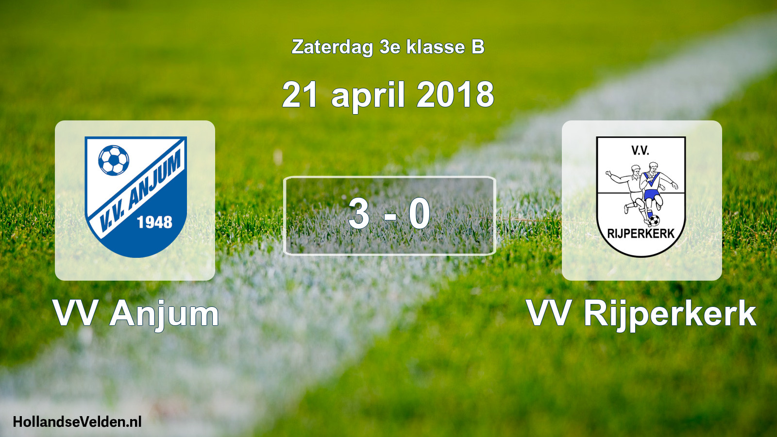 Total number of matches played: VV Anjum - VV Rijperkerk 3 - 0 (21 April 2018)