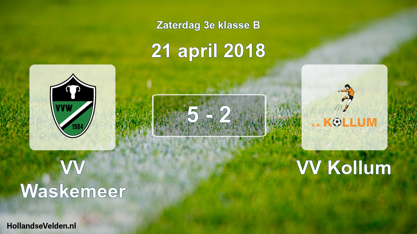 Total number of matches played: VV Waskemeer - VV Kollum 5 - 2 (21 April 2018)