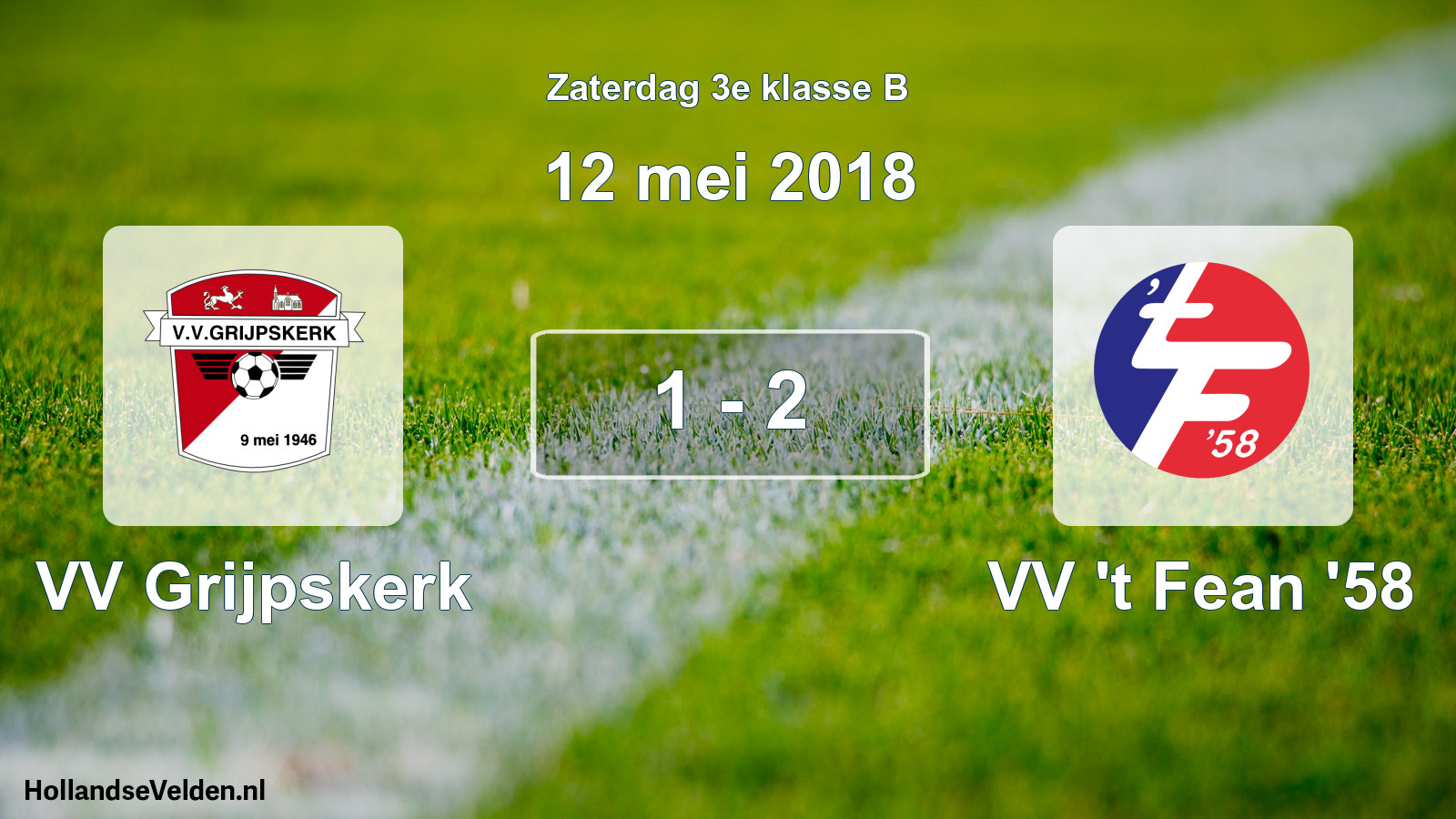 Total number of matches played: VV Grijpskerk - VV 't Fean '58 1 - 2 (12 May 2018)