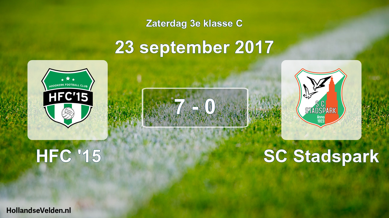 Total number of matches played: HFC '15 - SC Stadspark 7 - 0 (23 September 2017)