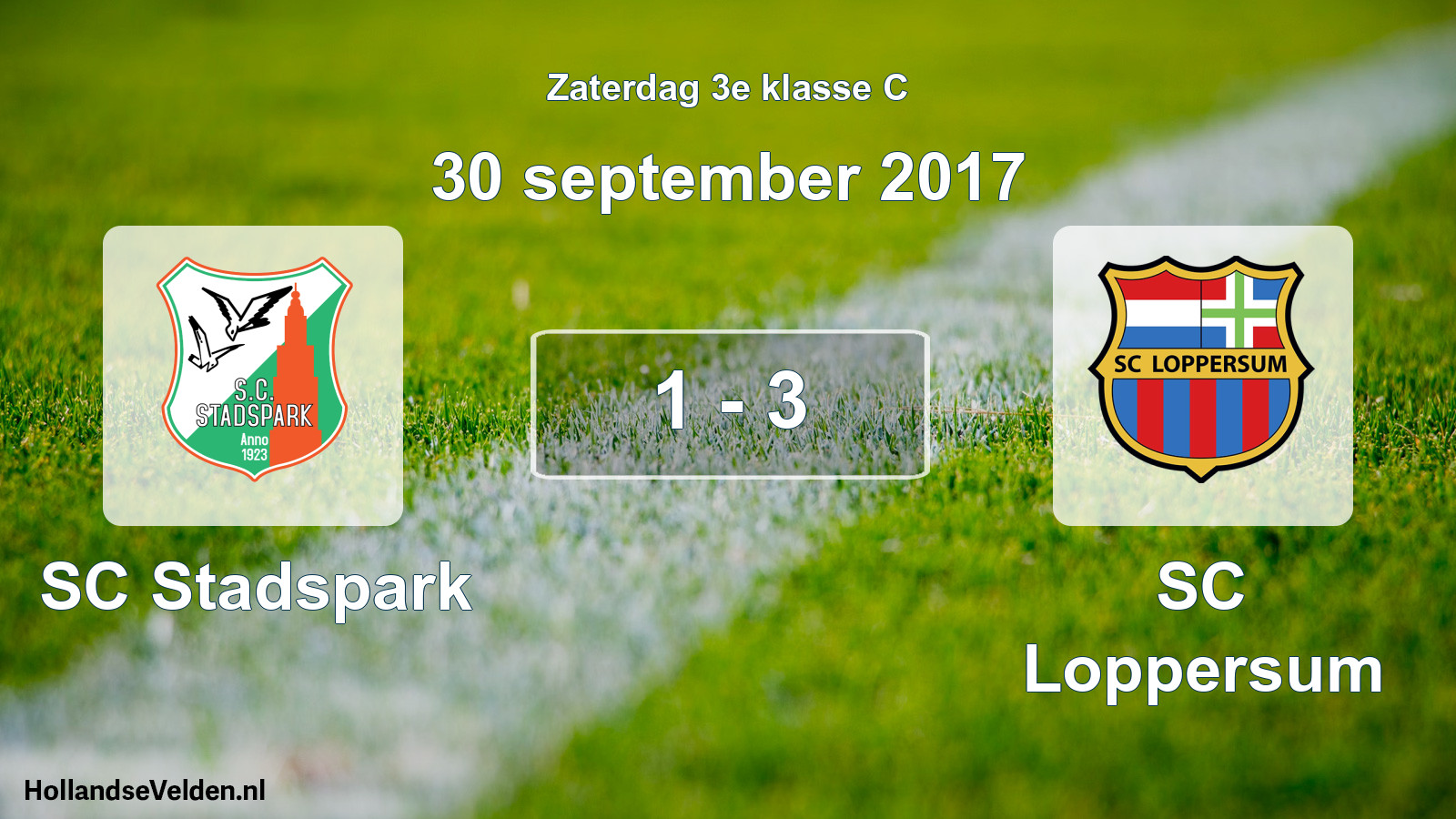 Total number of matches played: SC Stadspark - SC Loppersum 1 - 3 (30 September 2017)
