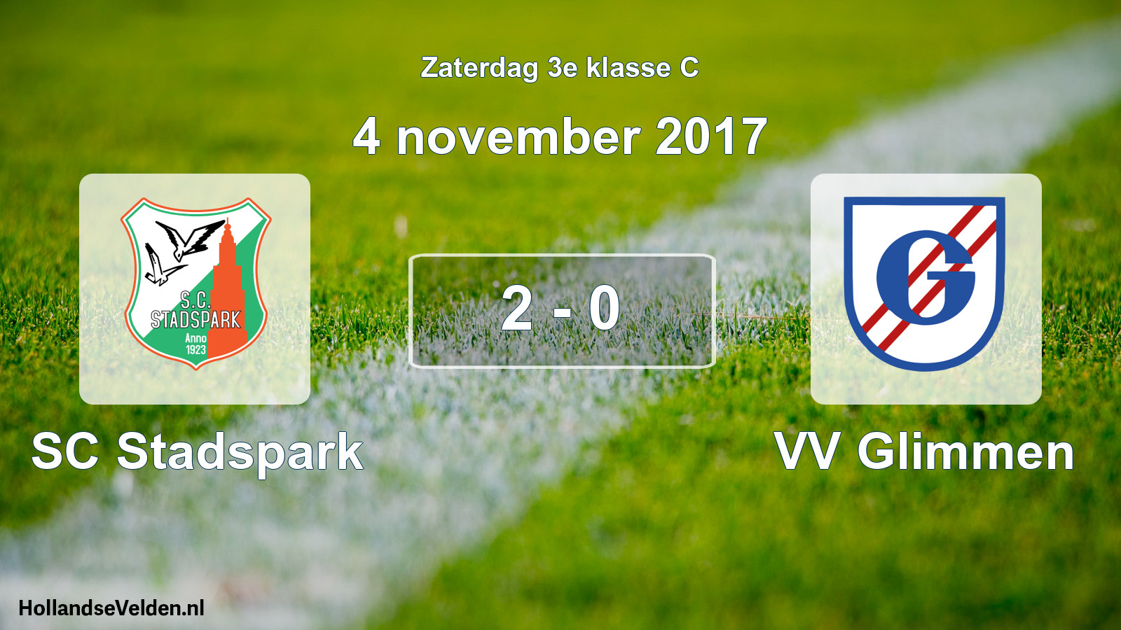 Total number of matches played: SC Stadspark - VV Glimmen 2 - 0 (4 November 2017)