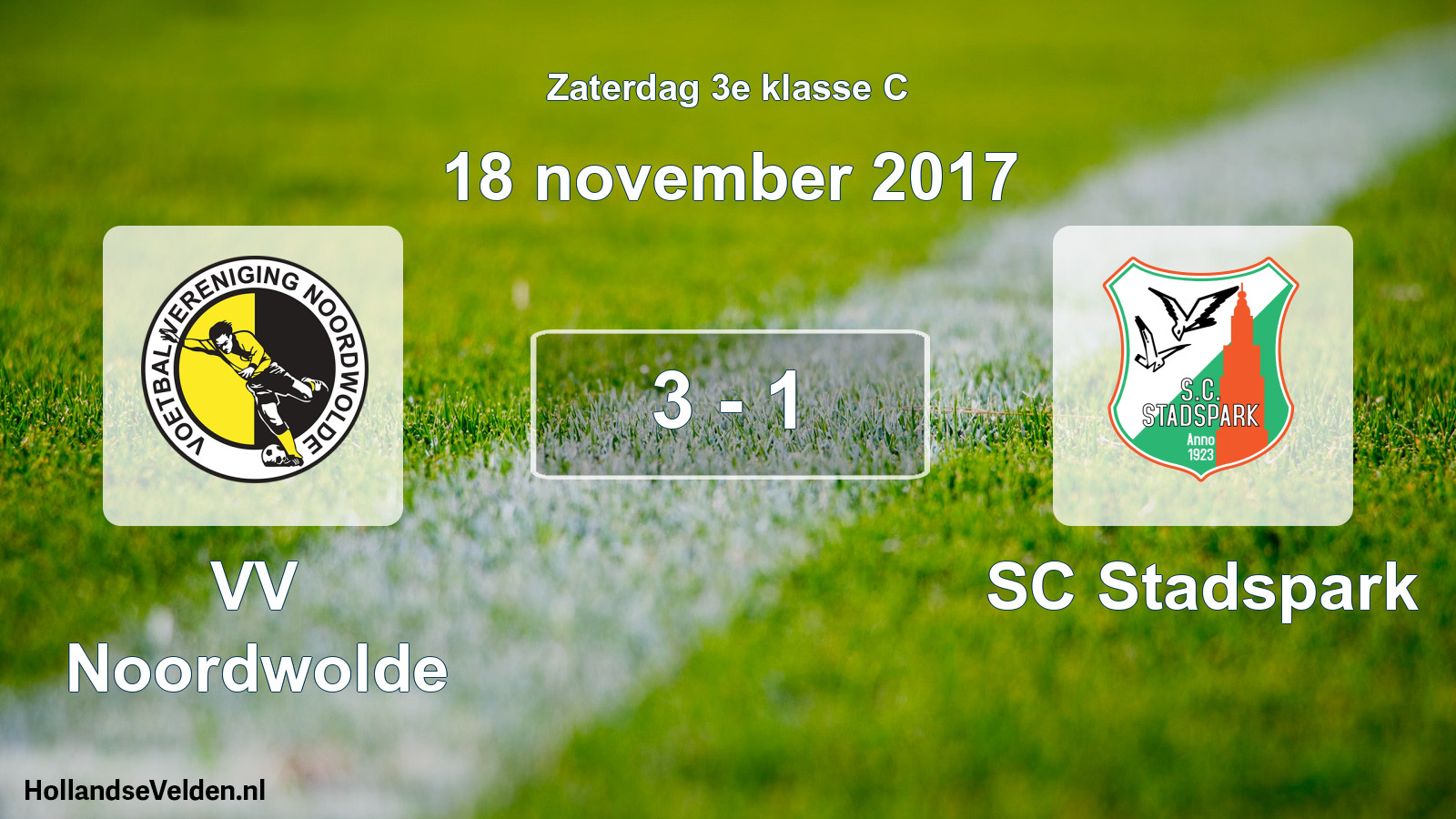Total number of matches played: VV Noordwolde - SC Stadspark 3 - 1 (18 November 2017)