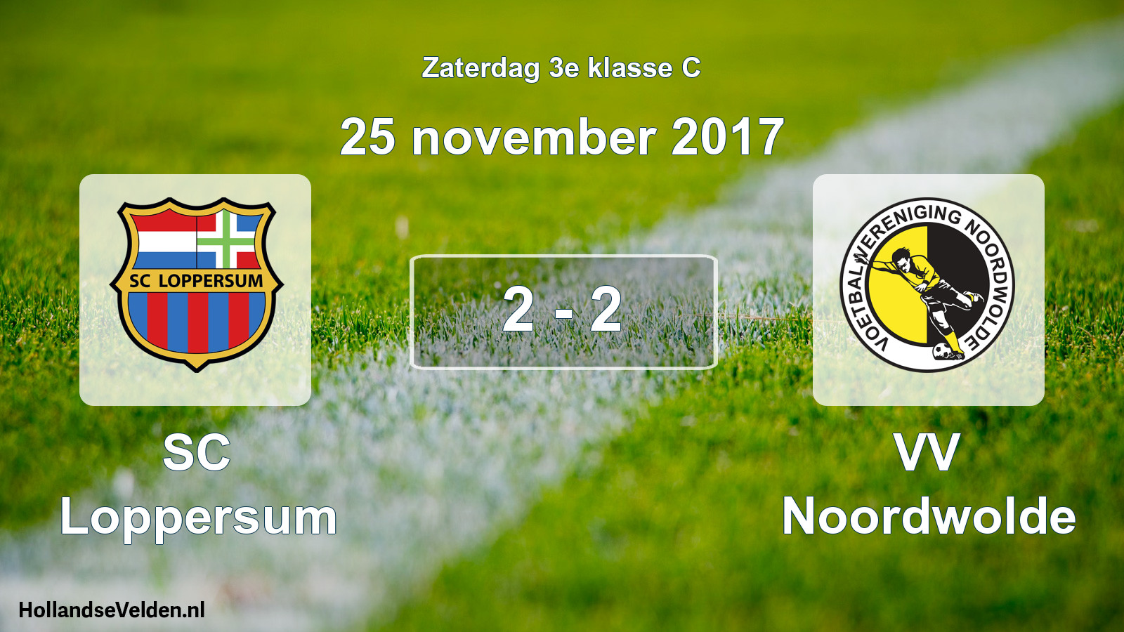 Total number of matches played: SC Loppersum - VV Noordwolde 2 - 2 (25 November 2017)