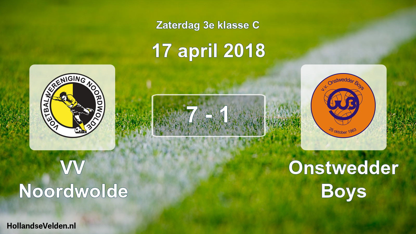 Total number of matches played: VV Noordwolde - Onstwedder Boys 7 - 1 (17 April 2018)