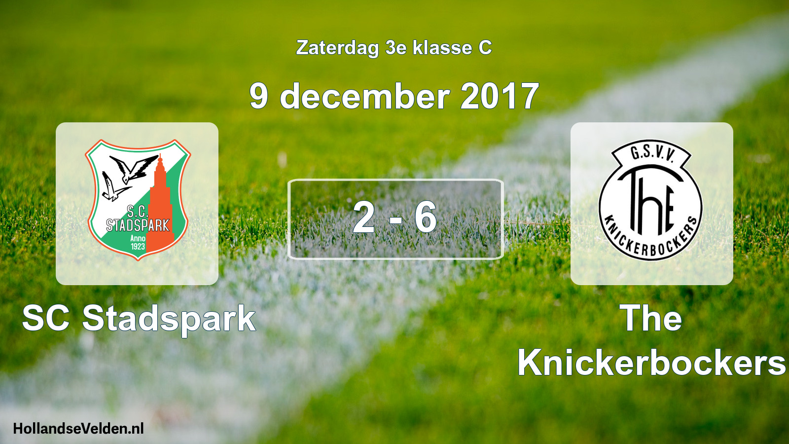 Total number of matches played: SC Stadspark - The Knickerbockers 2 - 6 (9 December 2017)