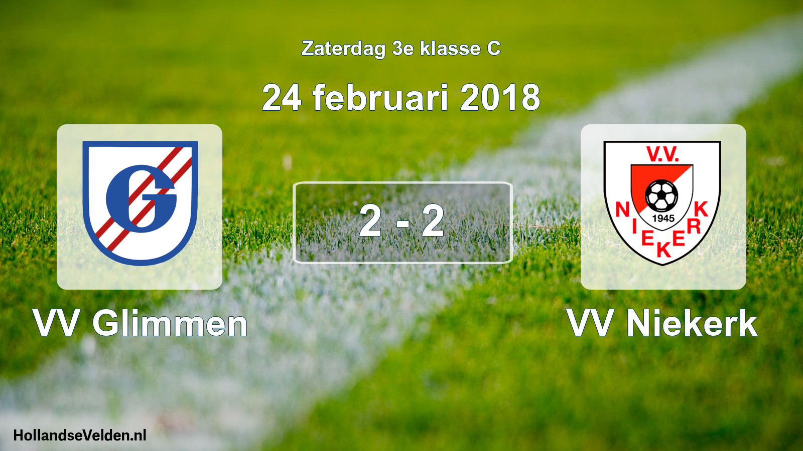 Total number of matches played: VV Glimmen - VV Niekerk 2 - 2 (24 February 2018)