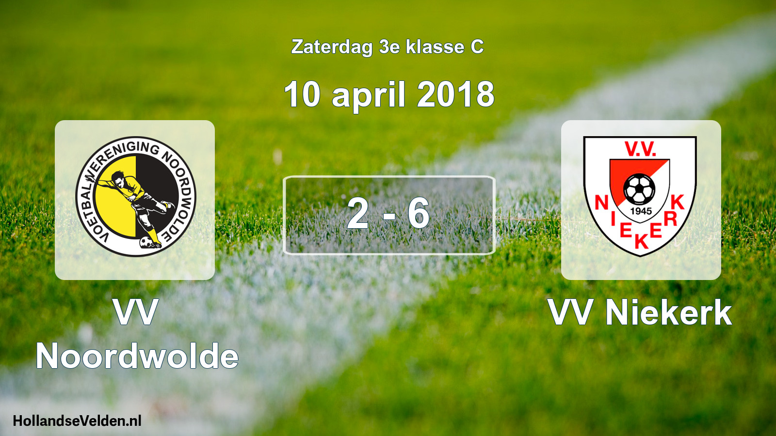 Total number of matches played: VV Noordwolde - VV Niekerk 2 - 6 (10 April 2018)