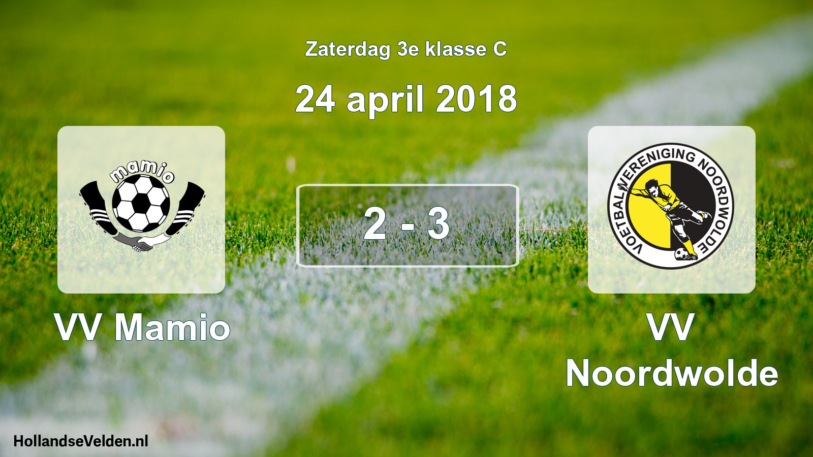 Total number of matches played: VV Mamio - VV Noordwolde 2 - 3 (24 April 2018)