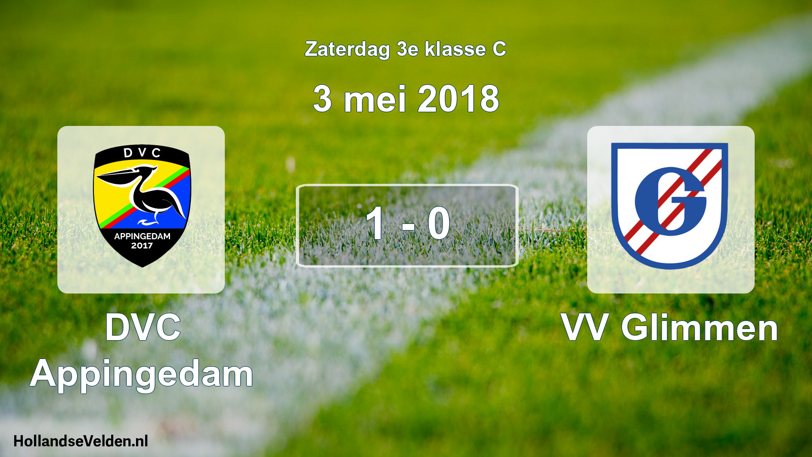 Total number of matches played: DVC Appingedam - VV Glimmen 1 - 0 (3 May 2018)