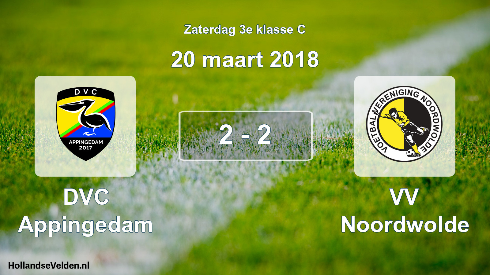 Total number of matches played: DVC Appingedam - VV Noordwolde 2 - 2 (20 March 2018)