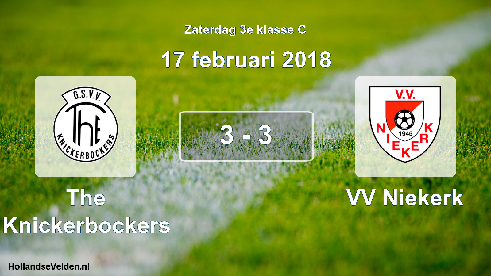 Total number of matches played: The Knickerbockers - VV Niekerk 3 - 3 (17 February 2018)