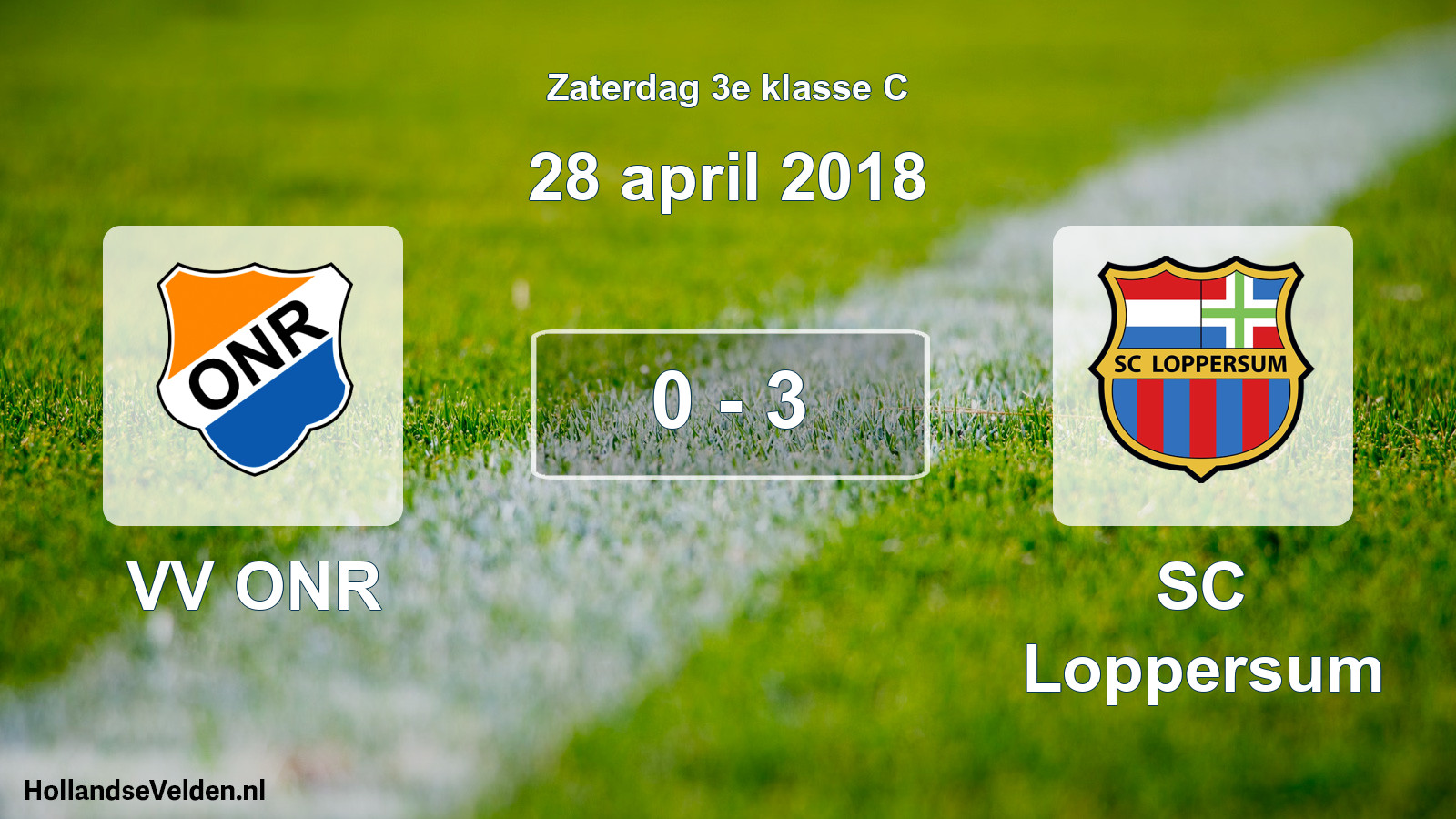 Total number of matches played: VV ONR - SC Loppersum 0 - 3 (28 April 2018)