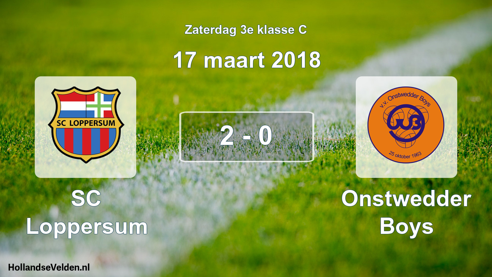 Total number of matches played: SC Loppersum - Onstwedder Boys 2 - 0 (17 March 2018)