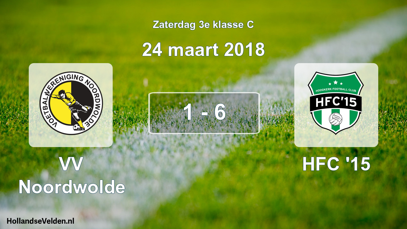 Total number of matches played: VV Noordwolde - HFC '15 1 - 6 (24 March 2018)