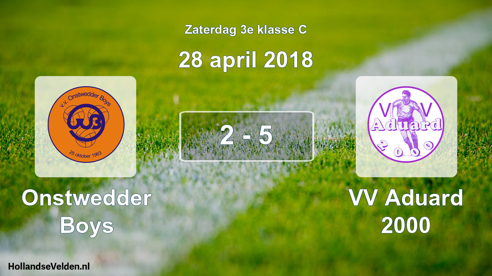 Total number of matches played: Onstwedder Boys - VV Aduard 2000 2 - 5 (28 April 2018)
