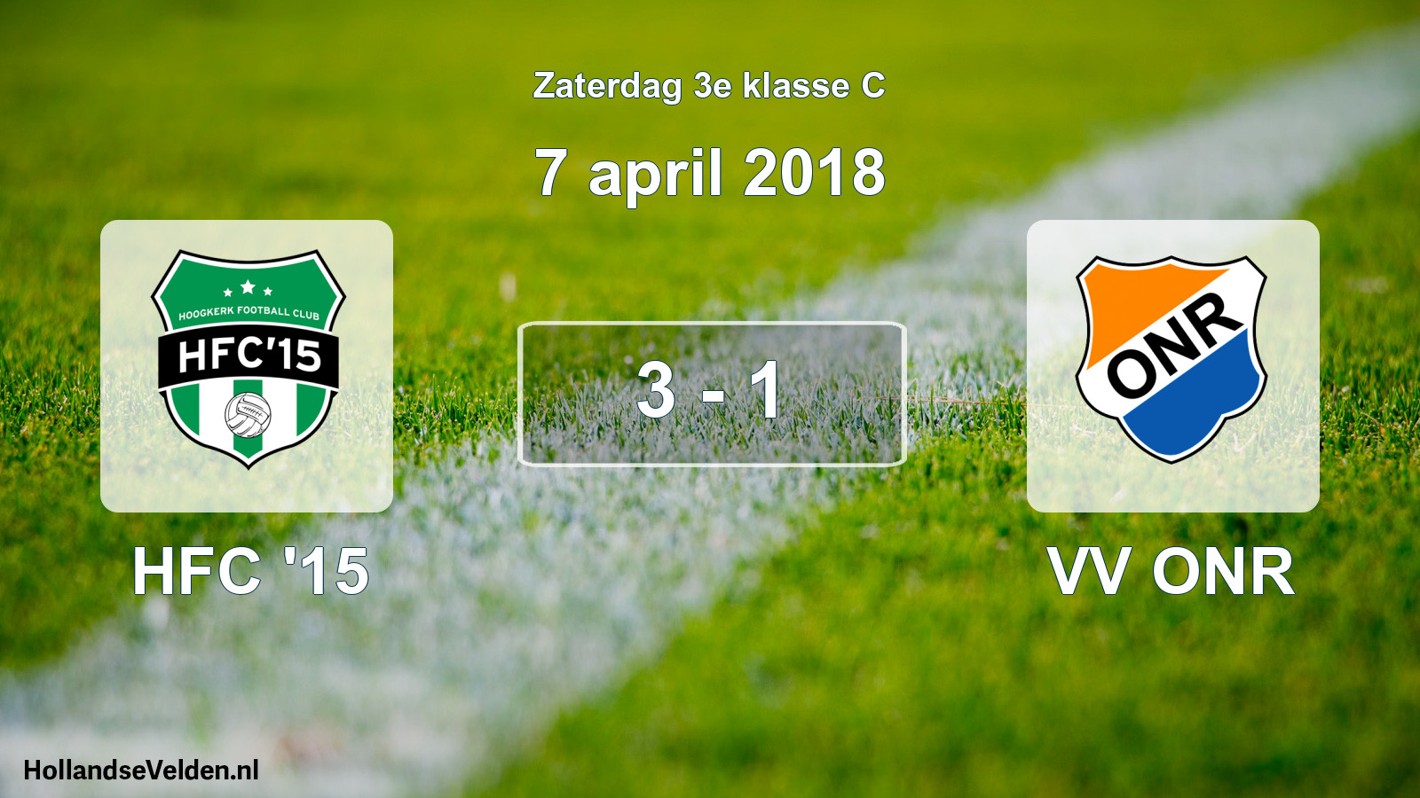 Total number of matches played: HFC '15 - VV ONR 3 - 1 (7 April 2018)