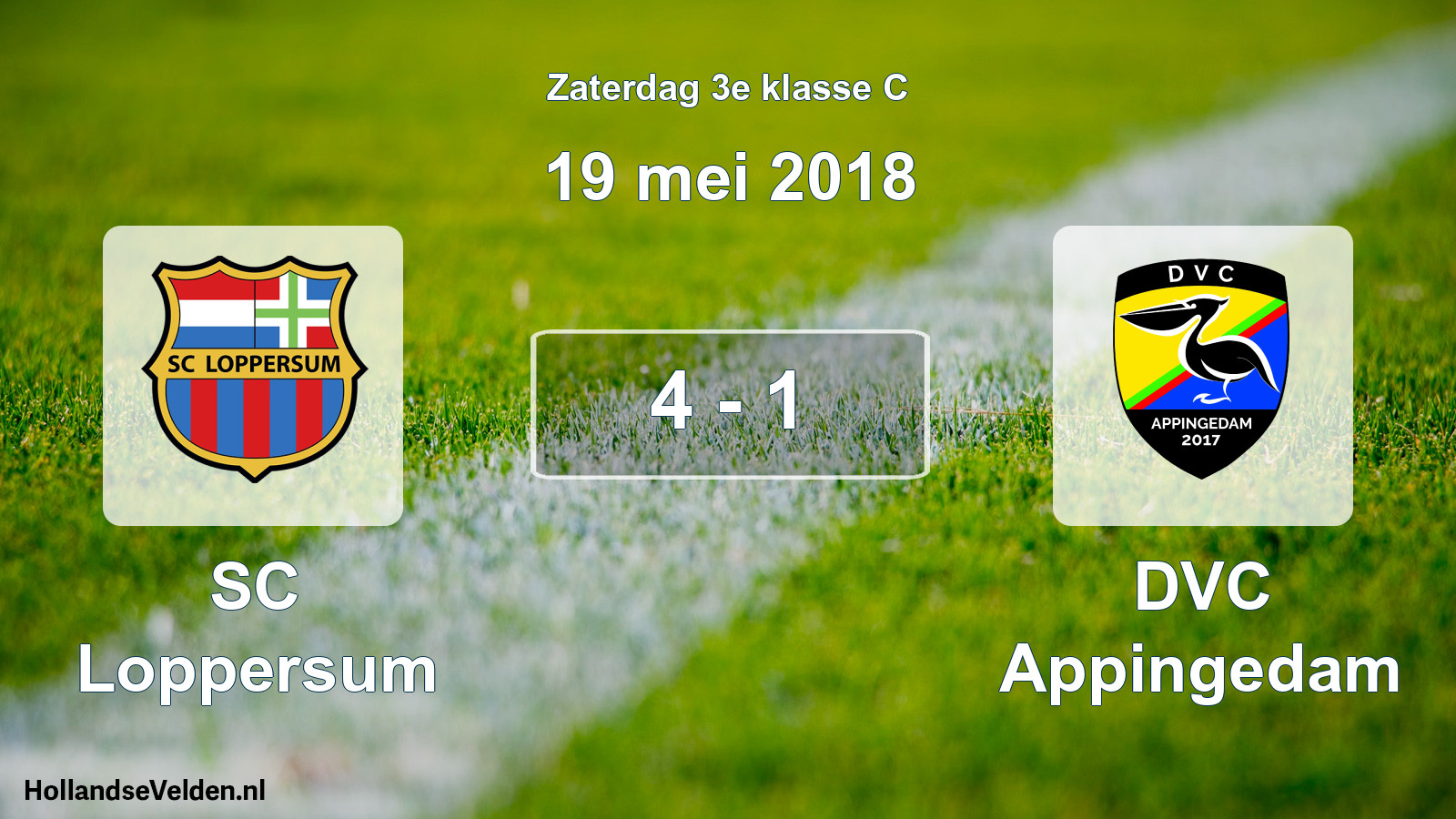 Total number of matches played: SC Loppersum - DVC Appingedam 4 - 1 (19 May 2018)