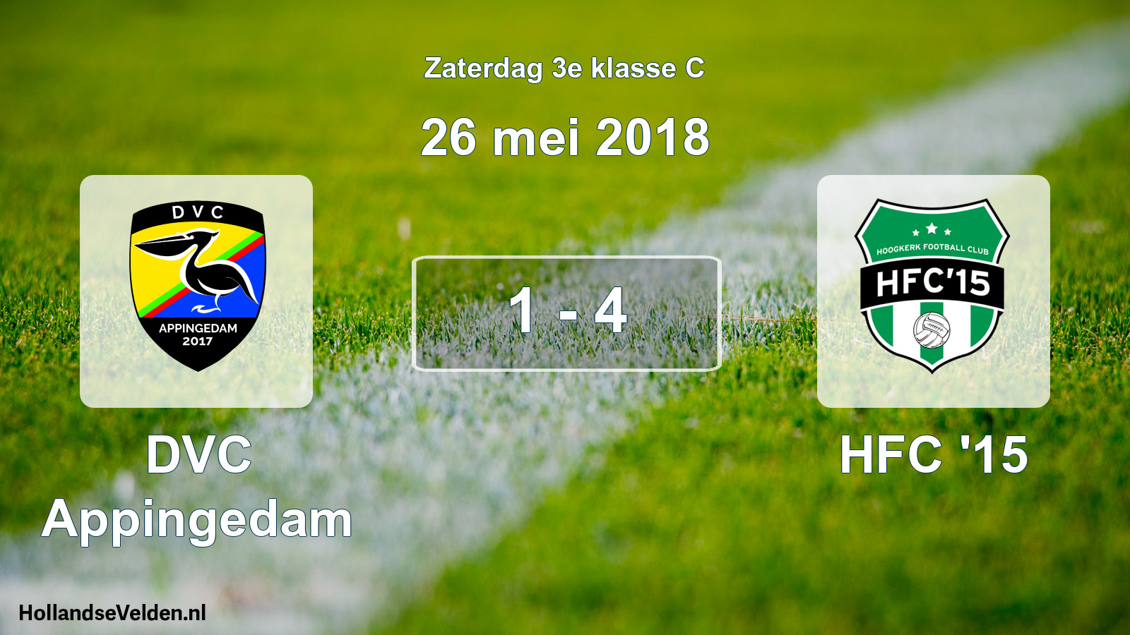 Total number of matches played: DVC Appingedam - HFC '15 1 - 4 (26 May 2018)