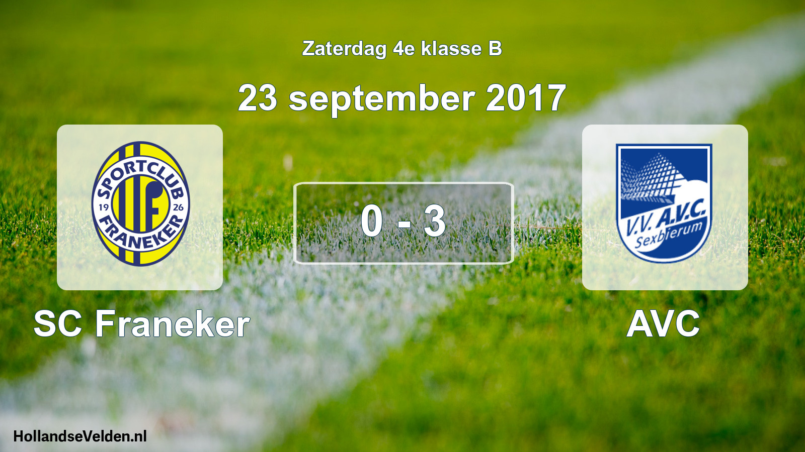 Total number of matches played: SC Franeker - AVC 0 - 3 (23 September 2017)