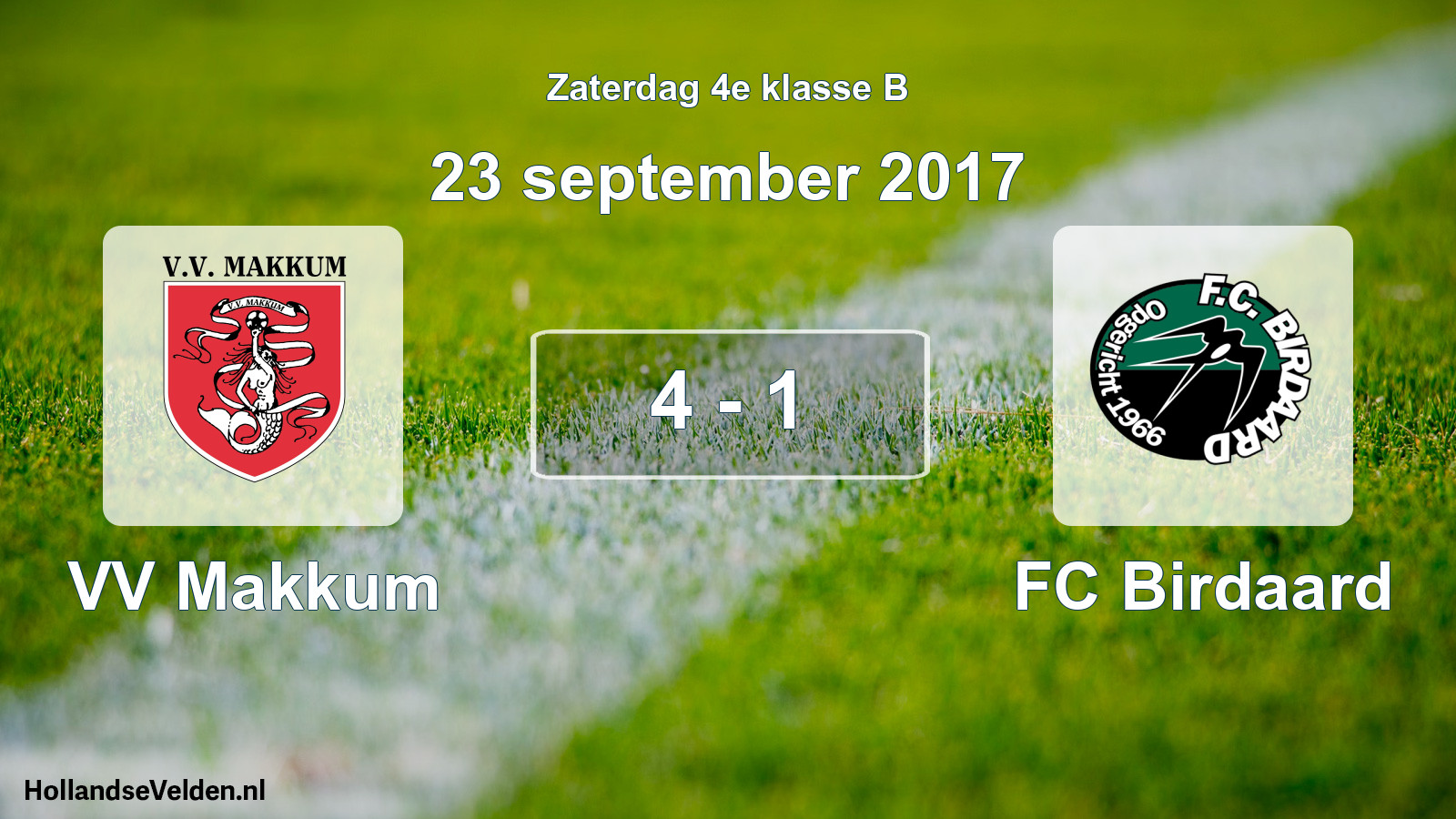 Total number of matches played: VV Makkum - FC Birdaard 4 - 1 (23 September 2017)