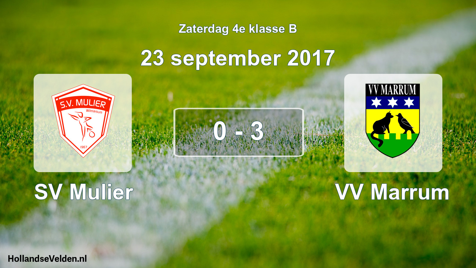 Total number of matches played: SV Mulier - VV Marrum 0 - 3 (23 September 2017)