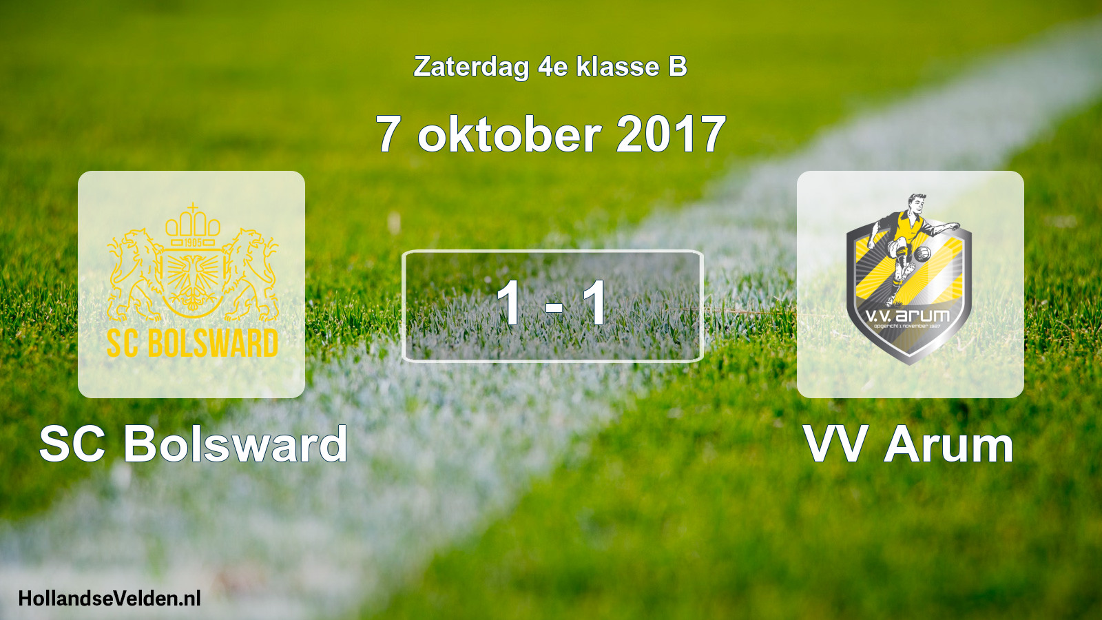 Total number of matches played: SC Bolsward - VV Arum 1 - 1 (7 October 2017)