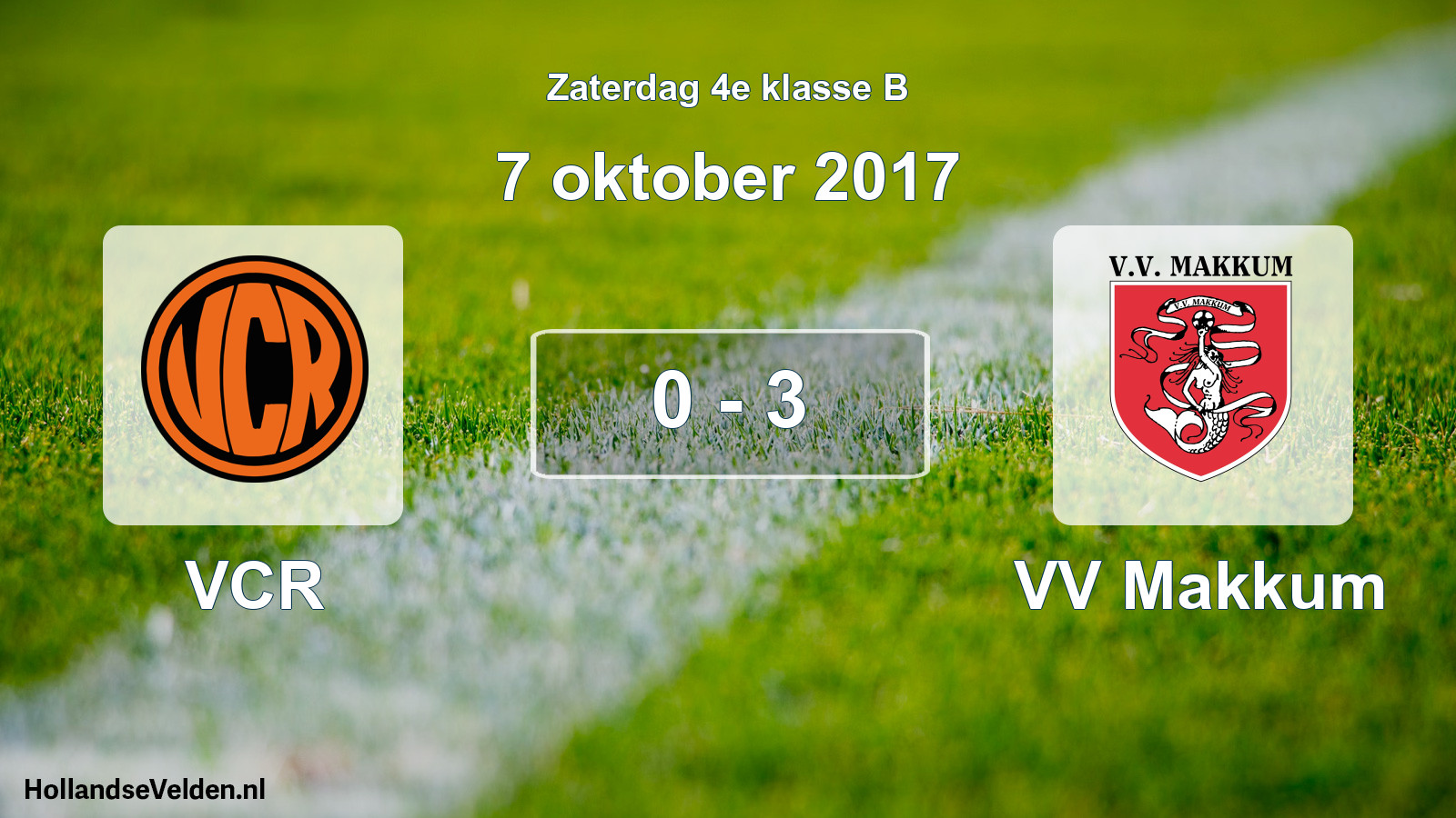 Total number of matches played: VCR - VV Makkum 0 - 3 (7 October 2017)