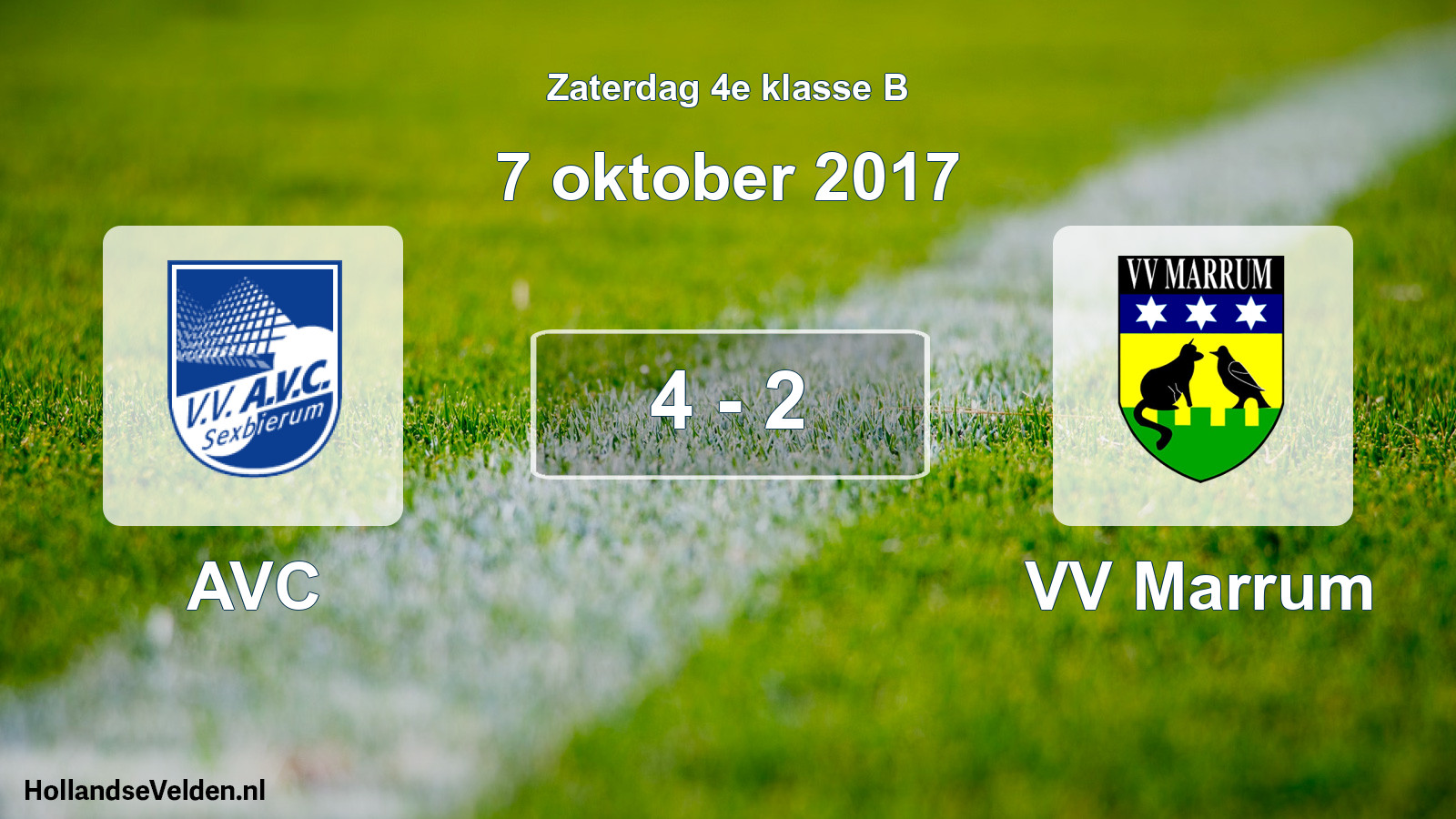 Total number of matches played: AVC - VV Marrum 4 - 2 (7 October 2017)
