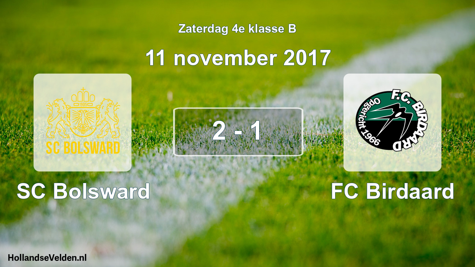 Total number of matches played: SC Bolsward - FC Birdaard 2 - 1 (11 November 2017)