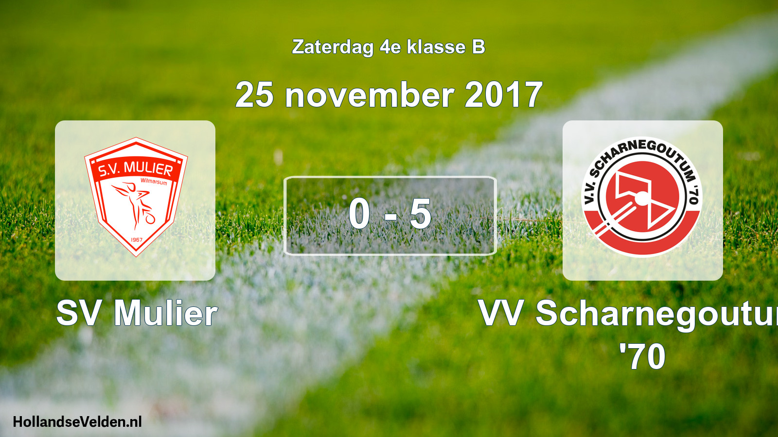 Total number of matches played: SV Mulier - VV Scharnegoutum '70 0 - 5 (25 November 2017)
