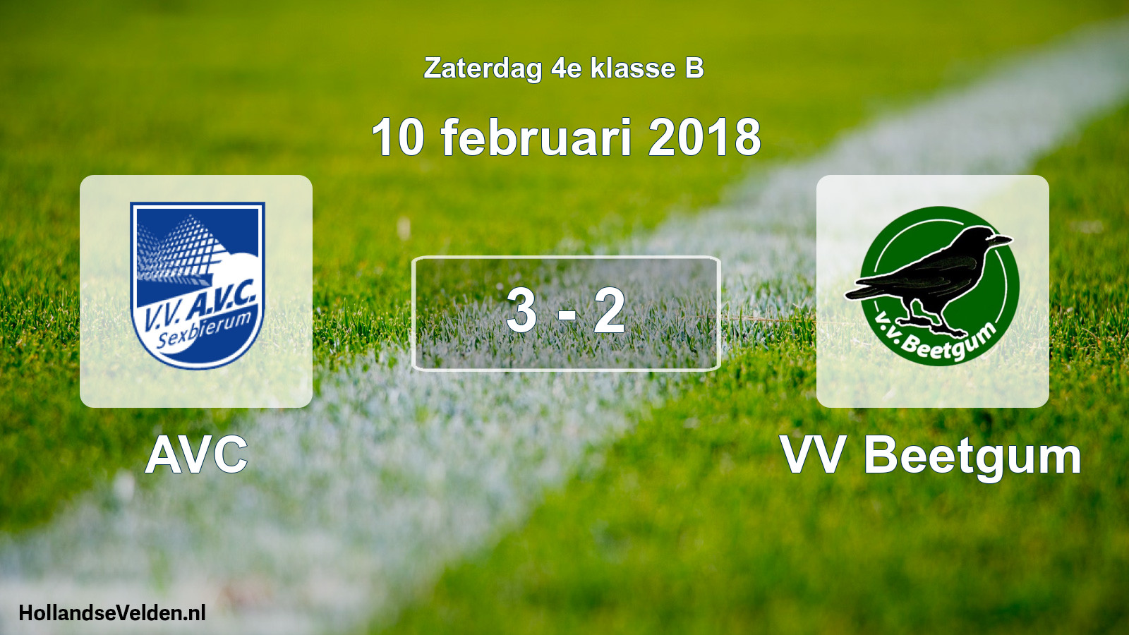 Total number of matches played: AVC - VV Beetgum 3 - 2 (10 February 2018)