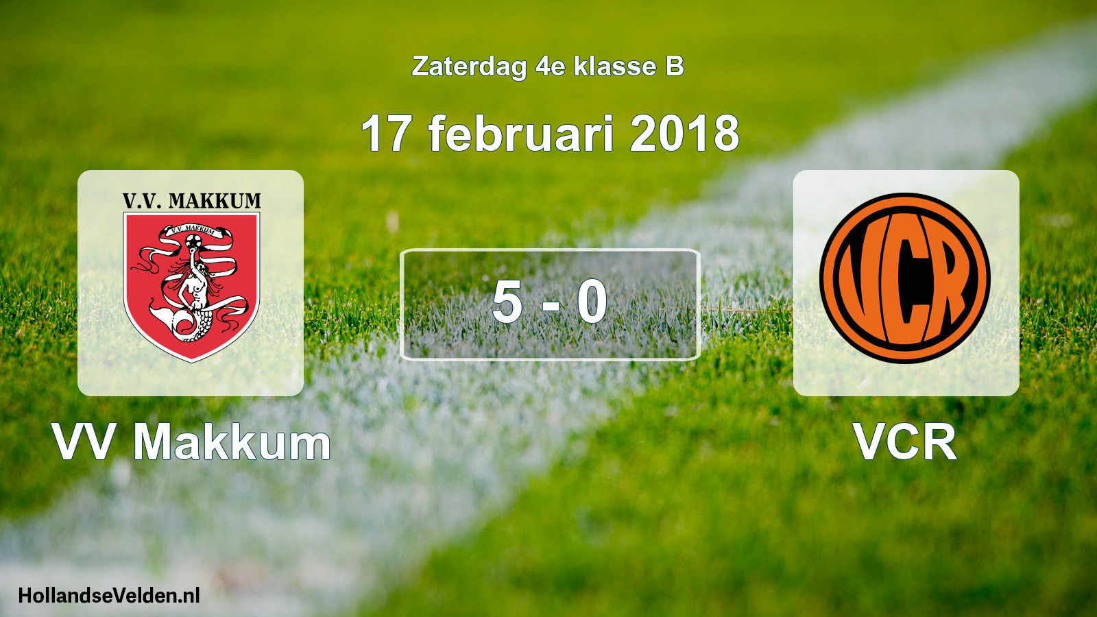 Total number of matches played: VV Makkum - VCR 5 - 0 (17 February 2018)