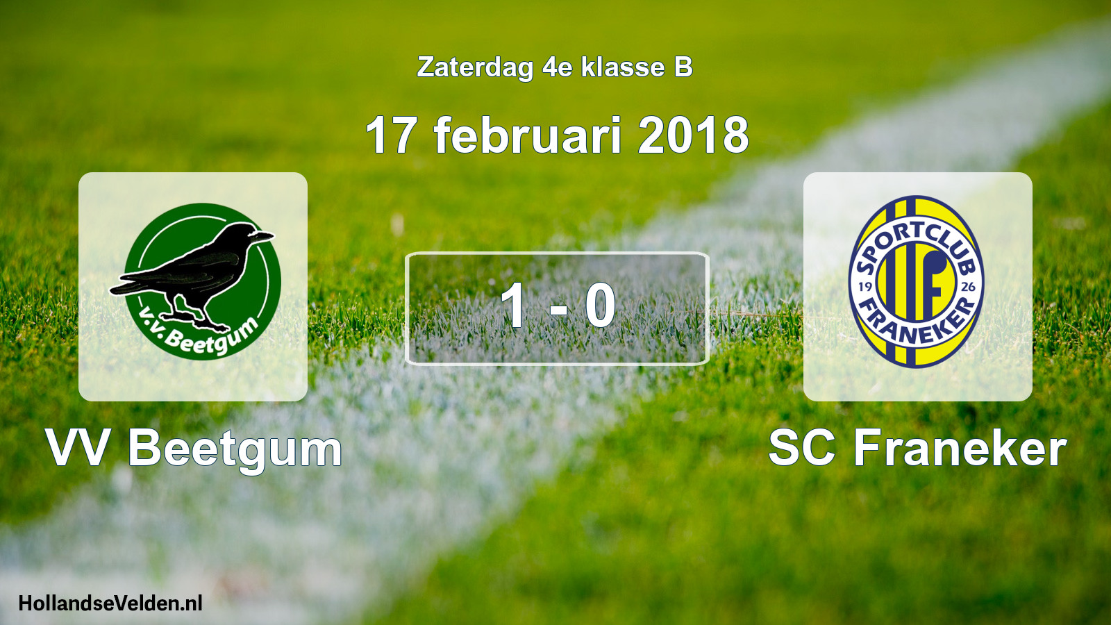 Total number of matches played: VV Beetgum - SC Franeker 1 - 0 (17 February 2018)