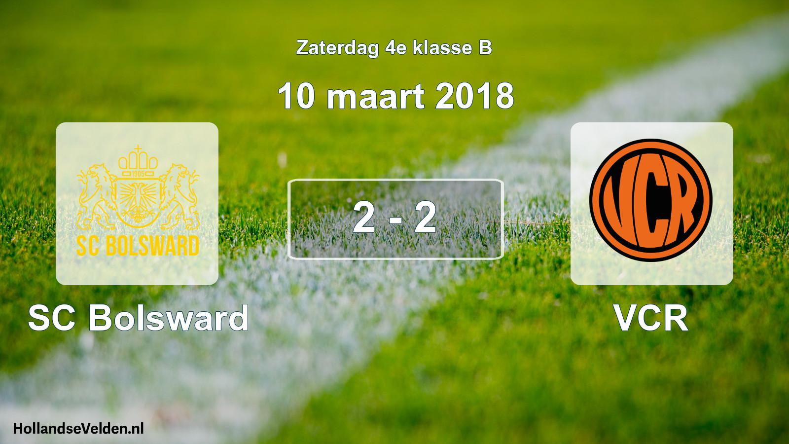 Total number of matches played: SC Bolsward - VCR 2 - 2 (10 March 2018)