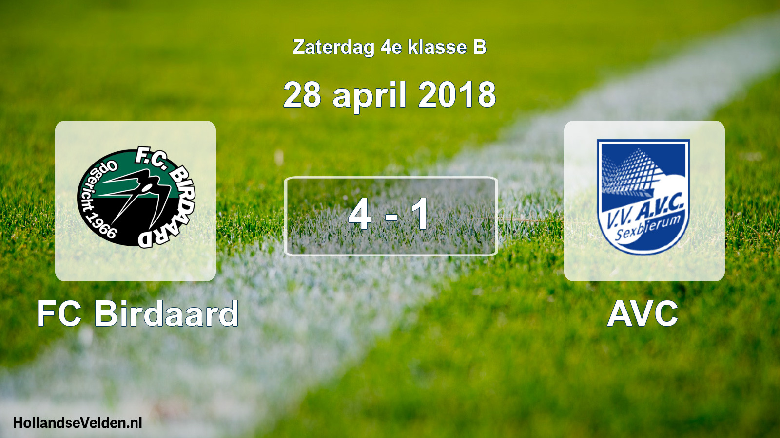 Total number of matches played: FC Birdaard - AVC 4 - 1 (28 April 2018)