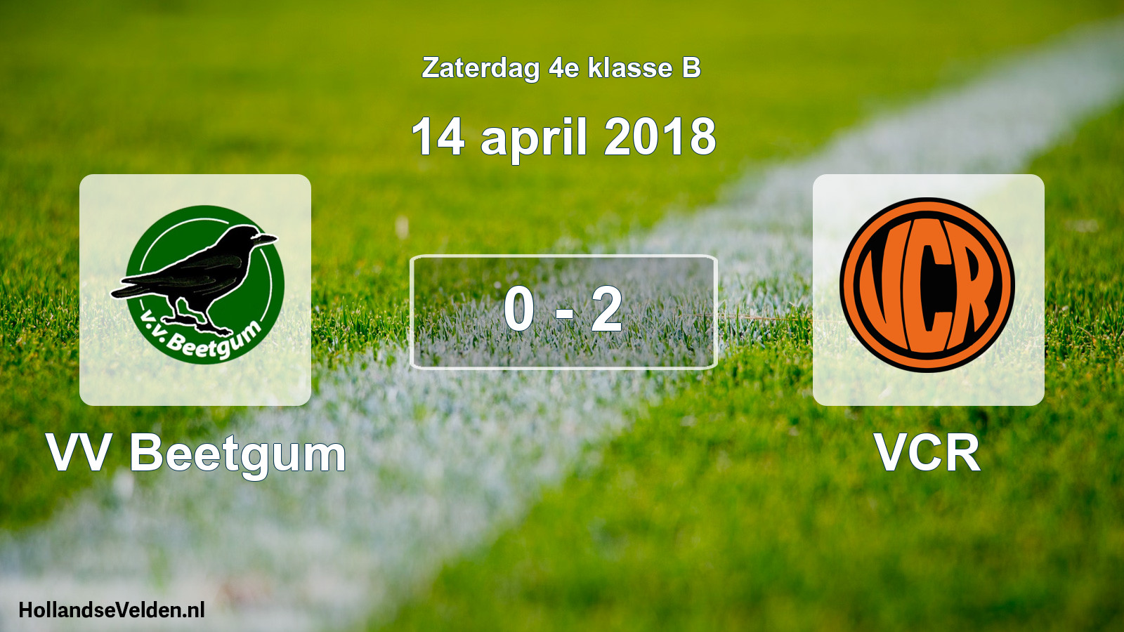 Total number of matches played: VV Beetgum - VCR 0 - 2 (14 April 2018)