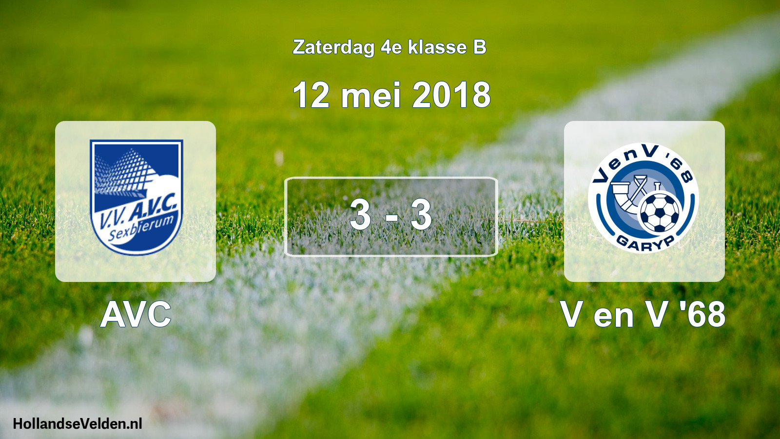 Total number of matches played: AVC - V en V '68 3 - 3 (12 May 2018)