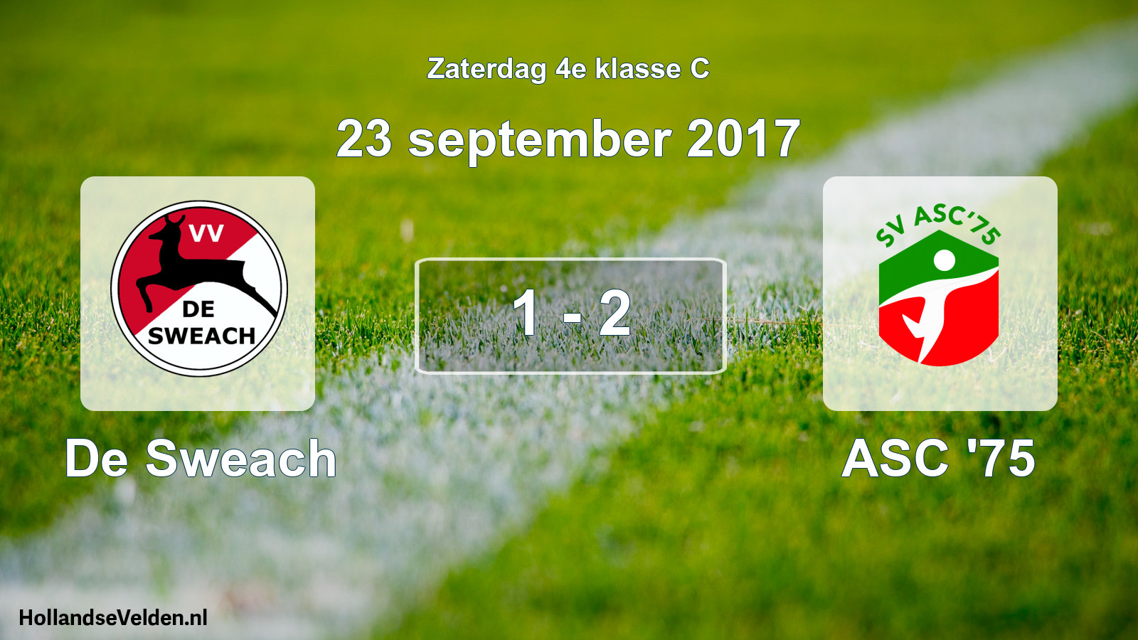 Total number of matches played: De Sweach - ASC '75 1 - 2 (23 September 2017)