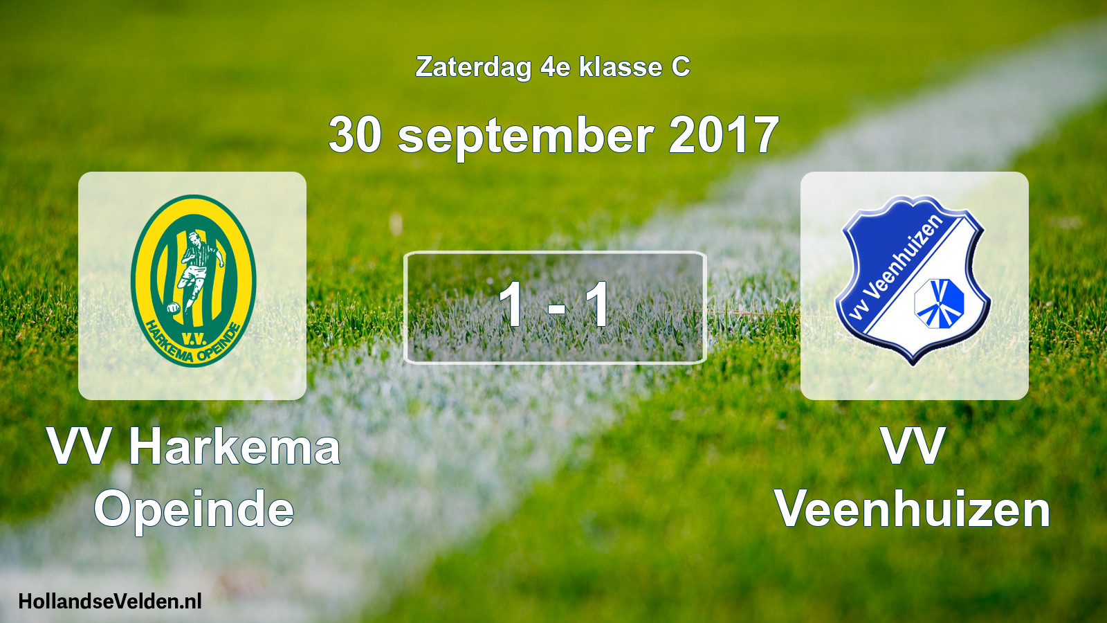 Total number of matches played: VV Harkema Opeinde - VV Veenhuizen 1 - 1 (30 September 2017)
