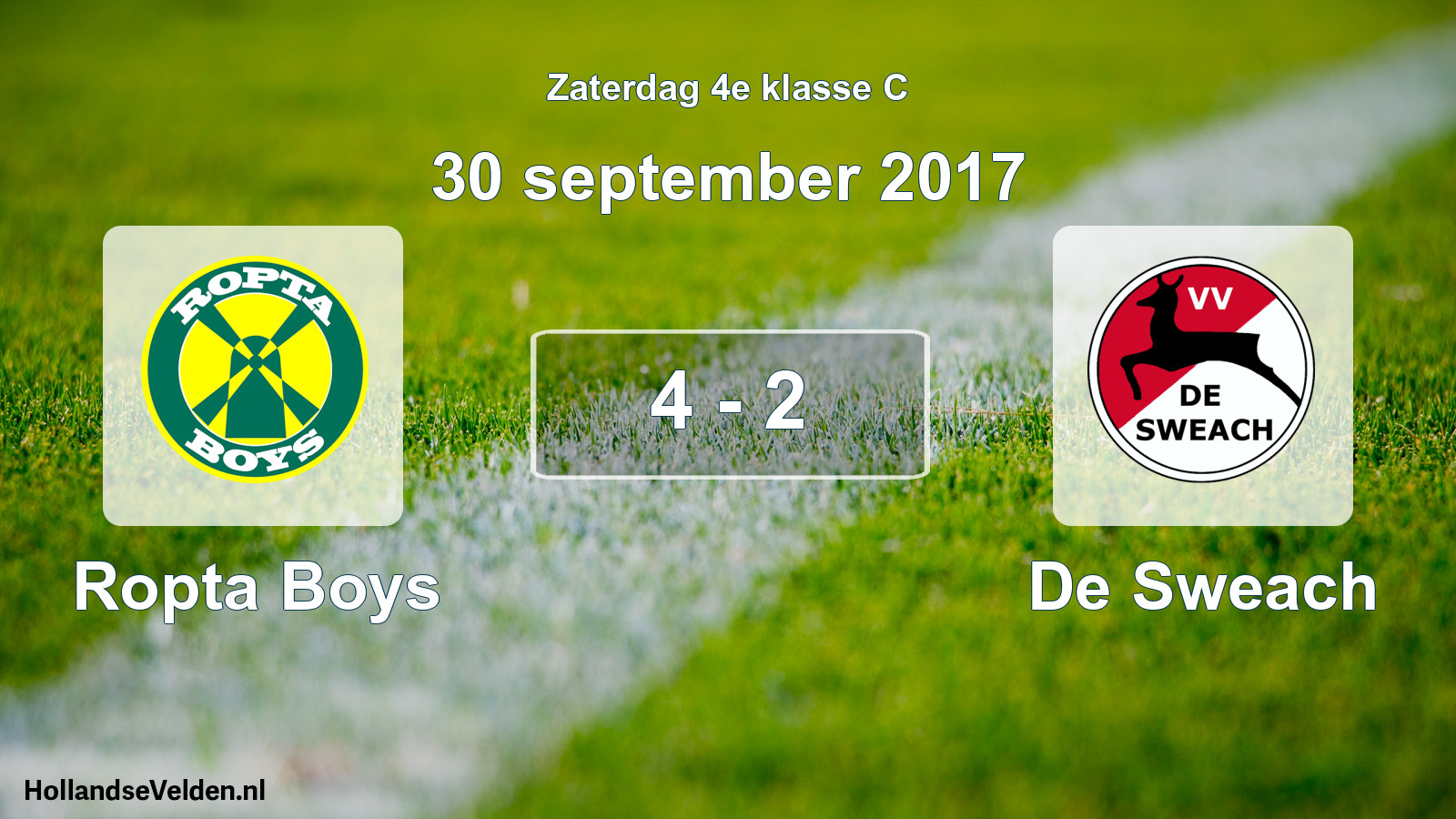 Total number of matches played: Ropta Boys - De Sweach 4 - 2 (30 September 2017)