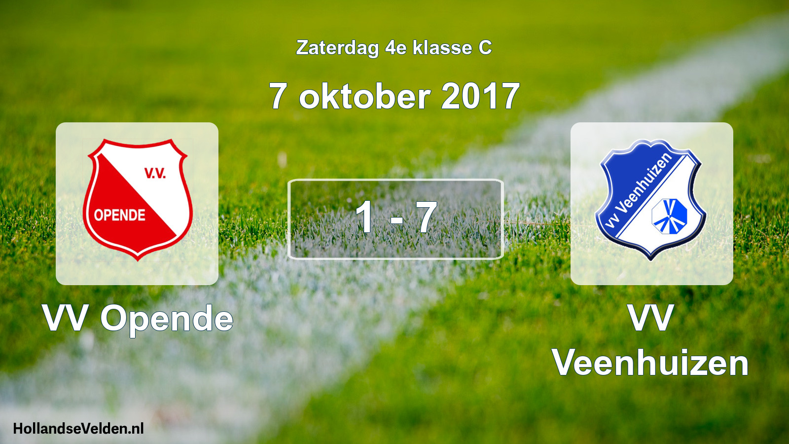 Total number of matches played: VV Opende - VV Veenhuizen 1 - 7 (7 October 2017)