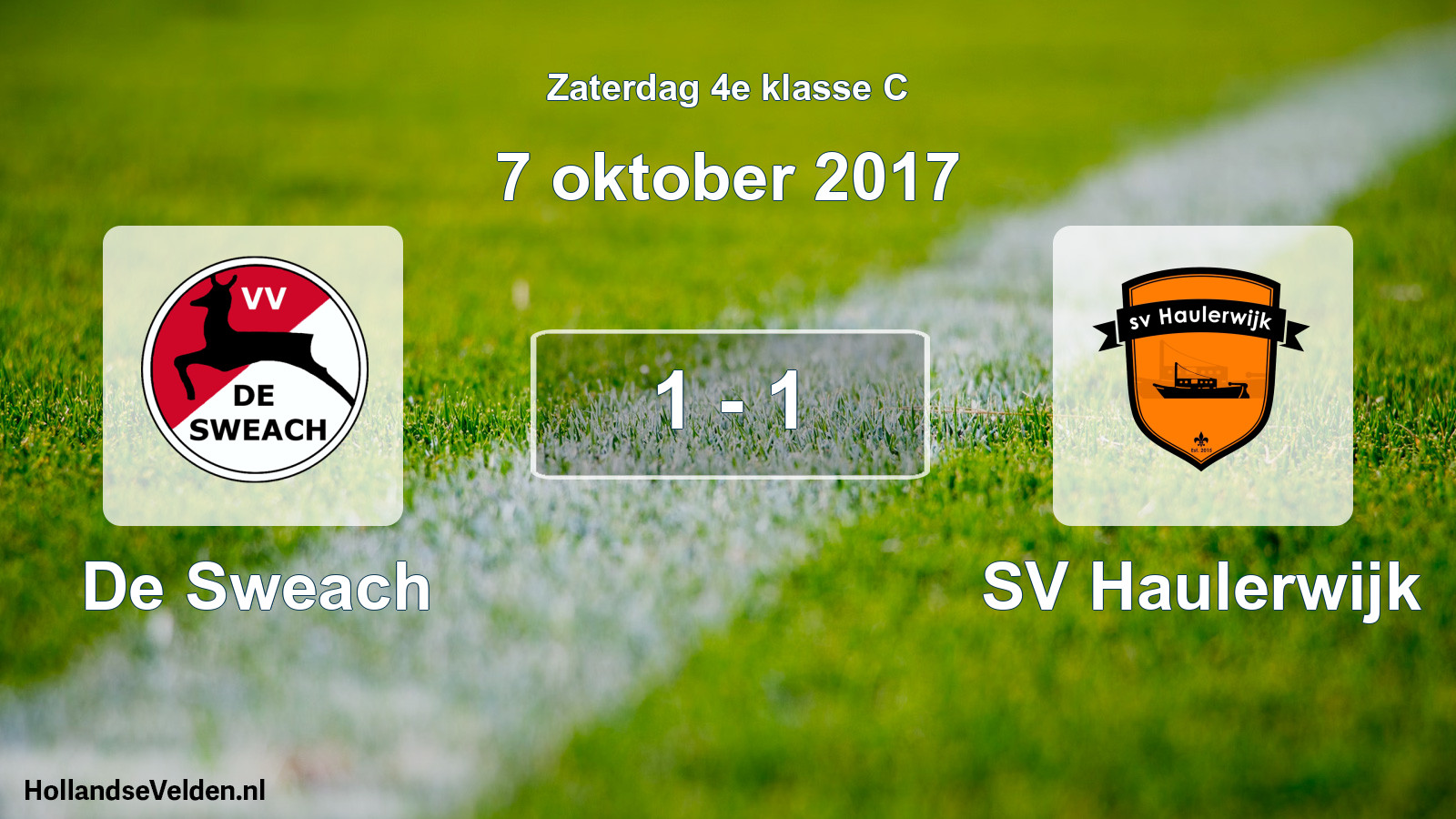 Total number of matches played: De Sweach - SV Haulerwijk 1 - 1 (7 October 2017)