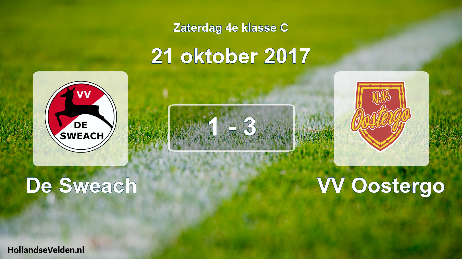 Total number of matches played: De Sweach - VV Oostergo 1 - 3 (21 October 2017)