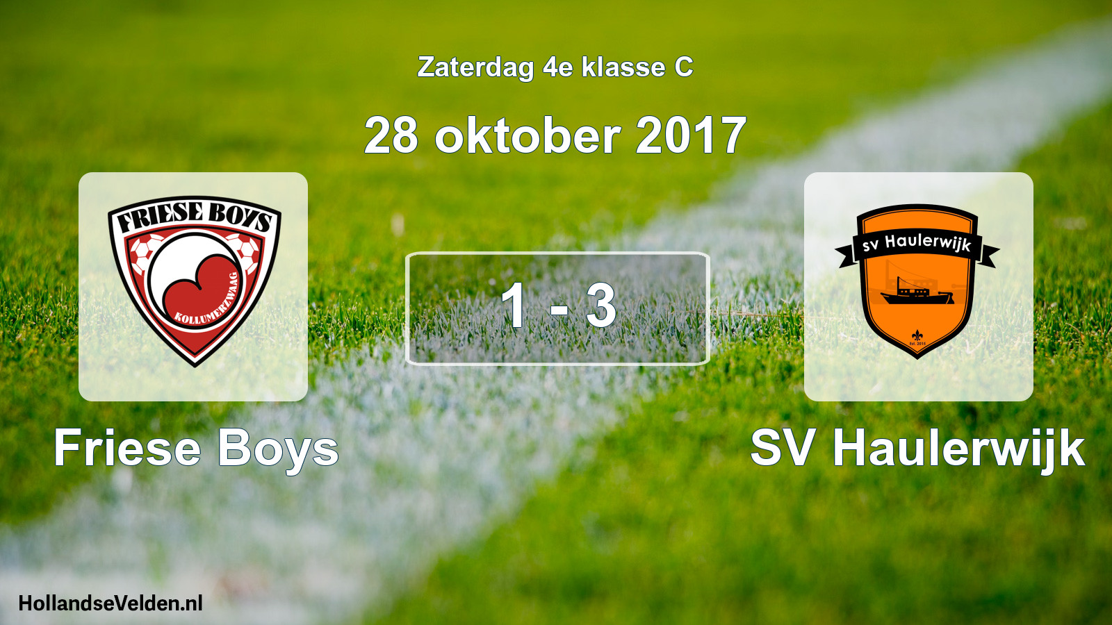 Total number of matches played: Friese Boys - SV Haulerwijk 1 - 3 (28 October 2017)
