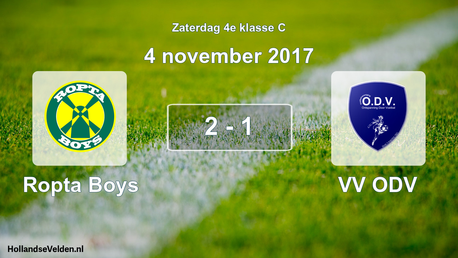 Total number of matches played: Ropta Boys - VV ODV 2 - 1 (4 November 2017)