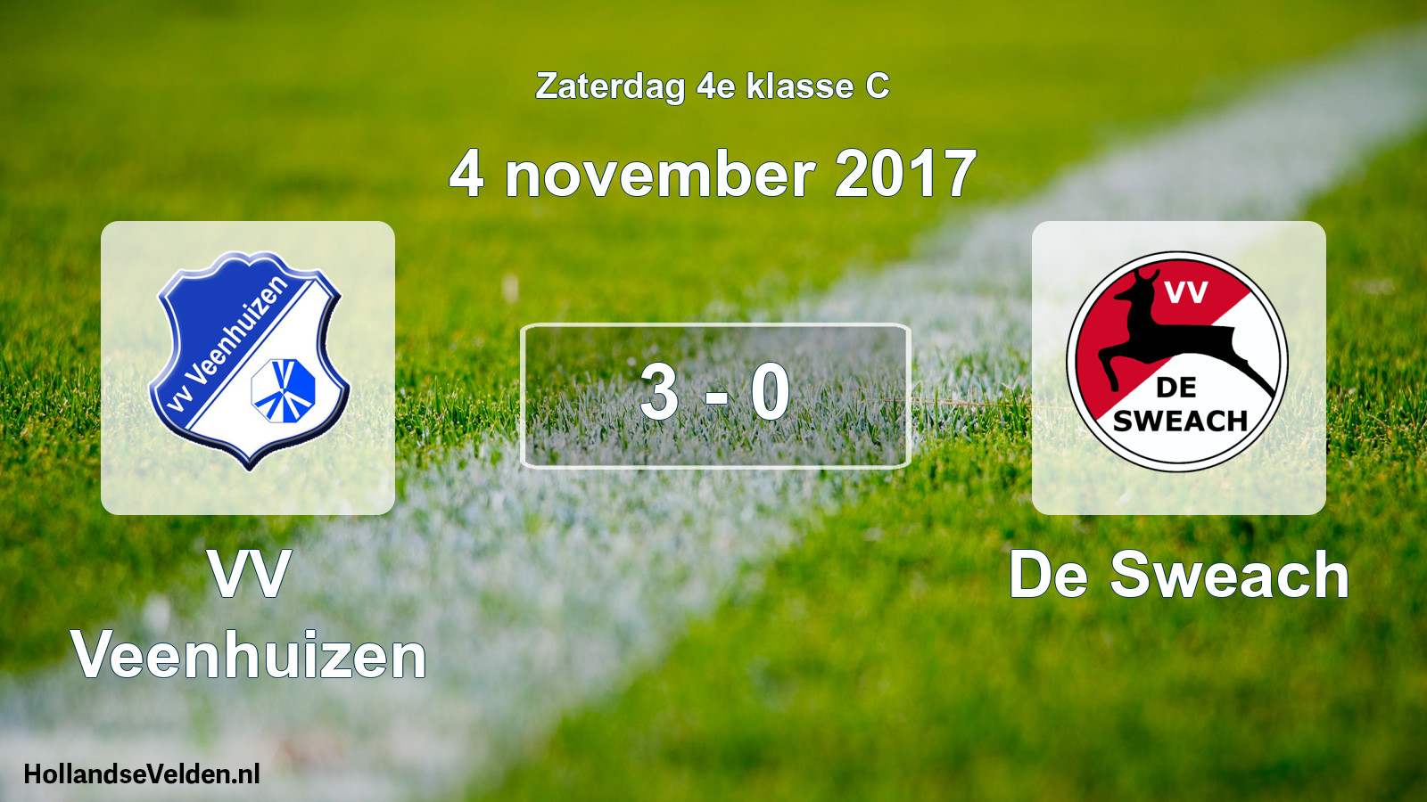 Total number of matches played: VV Veenhuizen - De Sweach 3 - 0 (4 November 2017)