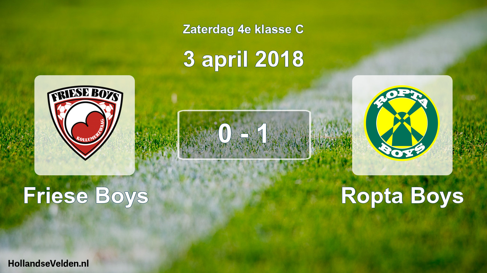 Total number of matches played: Friese Boys - Ropta Boys 0 - 1 (3 April 2018)